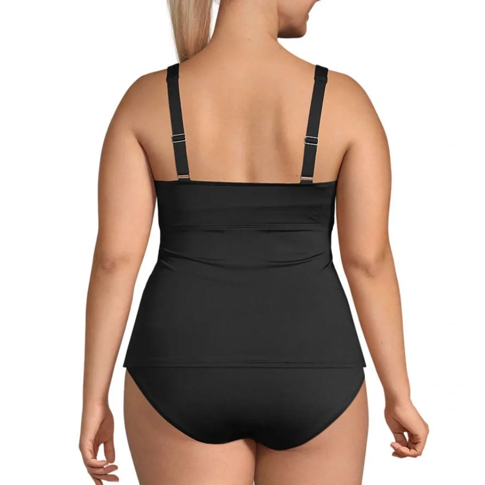 LANDS' END Plus Size Tankini Swim Top Underwire UPF 50+ 18DDD TOP ONLY Resort